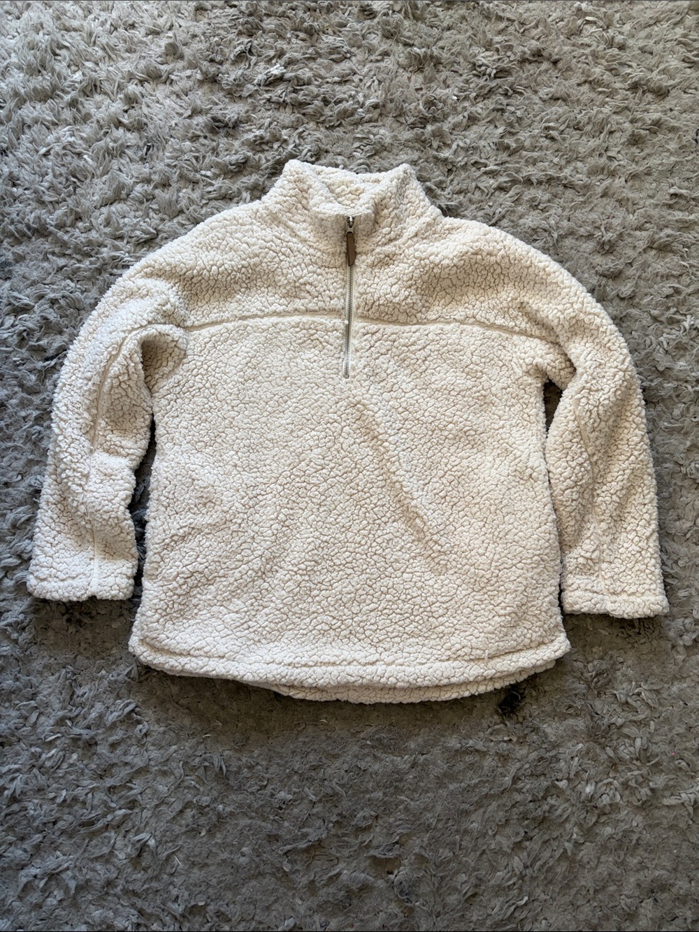 Elodie Cream Sherpa Half-Zip Pullover